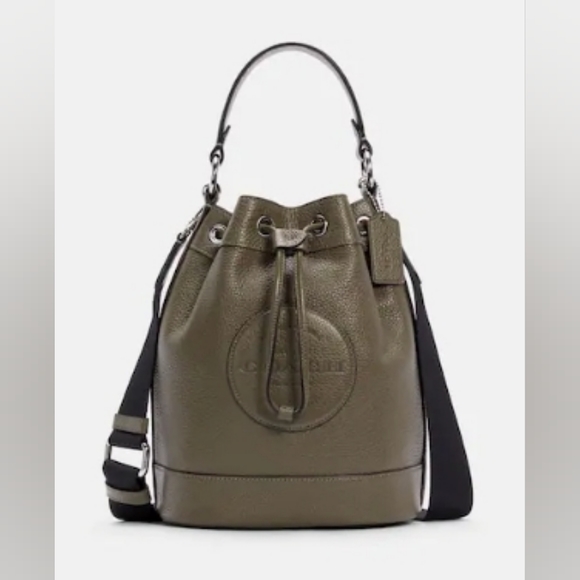 2pc COACH SET Dempsey Drawstring Bucket Bag Corner Zip Wristlet - Picture 2 of 15